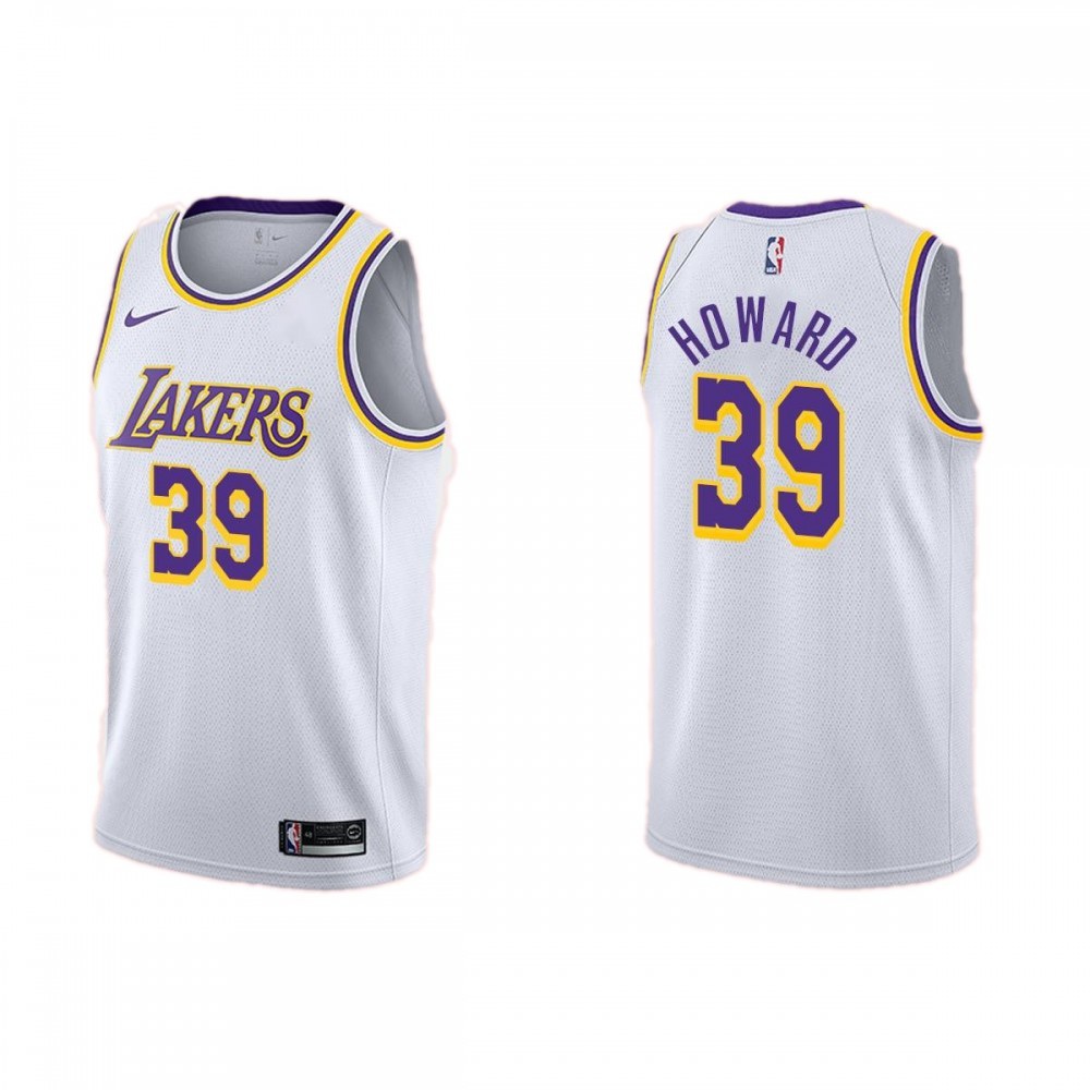 Men's Los Angeles Lakers Dwight Howard #39 White Swingman NBA Jersey - Association Edition-Pro Kit Vault | Brand New 26/27 Sports Jerseys